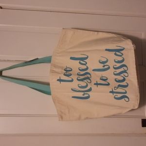 Purse Canvas Jumbo Tote Bag Big Beach Overnight Reusable Grocery Carryall NWT
